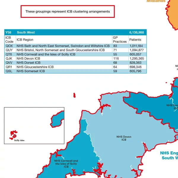 Icb Map NHS ICB Map (England Commissioning Map) 2026 | MapShop