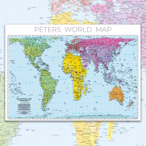 Peters Equal Area World Map (Political)(Detailed)