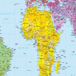 Peters Equal Area Projection Wall Map