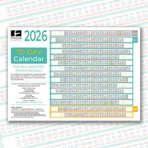UK Bus Registration Calendars | 42, 56 & 70 Day Lookahead