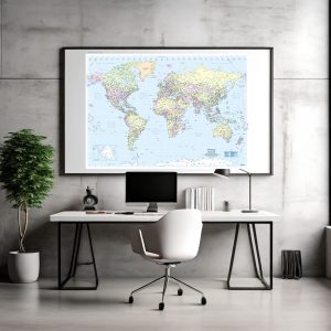 Modified Gall World Projection Map (Political-Detailed) | MapShop