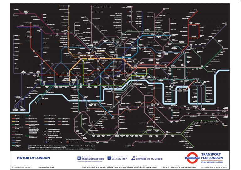 Official TfL London Underground Map (Dark Mode)