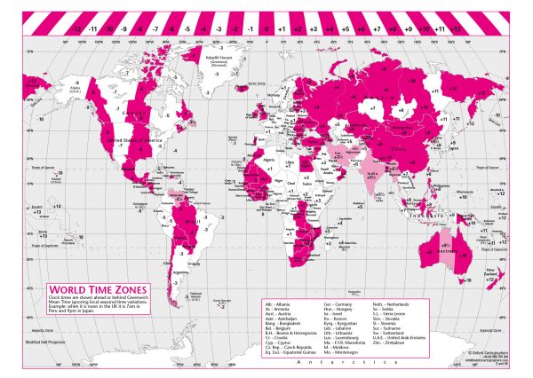 World Times Zones Map
