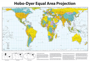 Hobo-Dyer Equal Area Projection Map