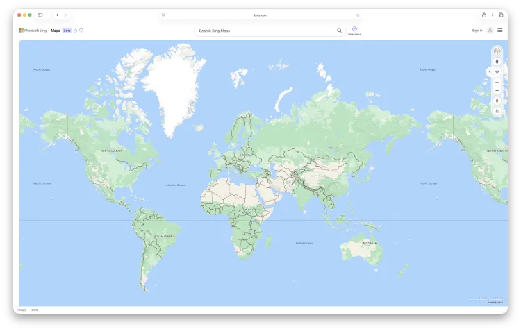 Web Mercator Projection Bing