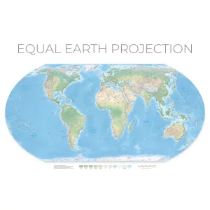 Equal Earth Physical Map Projection
