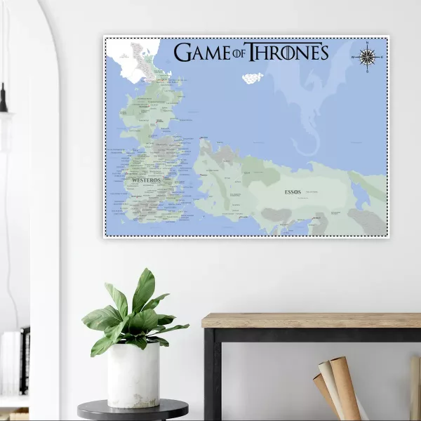 Game of Thrones Map Poster | Westeros & Essos Fantasy Map