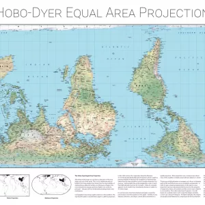 Hobo-Dyer Equal Area World Maps (Relief Version)