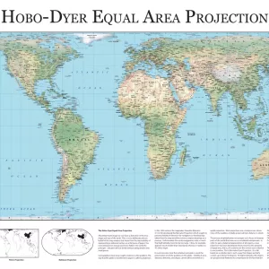 Hobo-Dyer Equal Area World Maps (Relief Version)