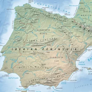 Topographical Map of Europe