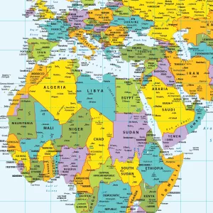 World map with country flags World map with country flags